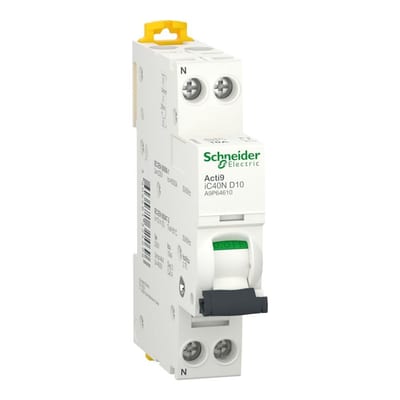 Schneider ACTI9 IC40N Circuit breaker - ACTI9 IC40, 10A, 1P + N, D