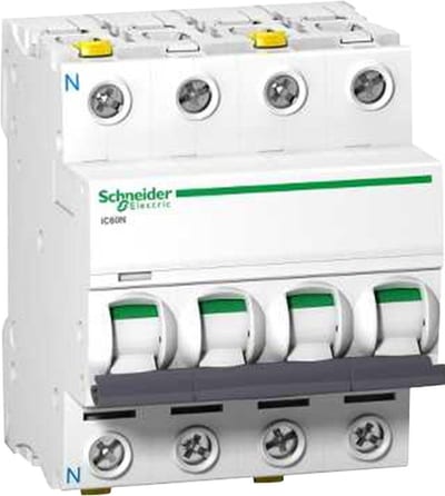 Schneider ACTI9 IC60N Circuit breaker - ACTI9 IC60, 2A, 3P + N, C