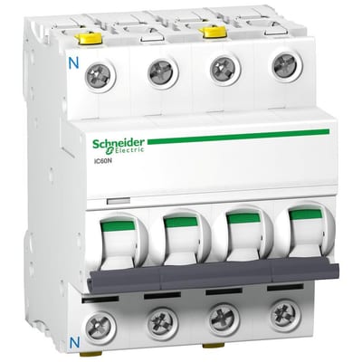 Schneider ACTI9 IC60N Circuit breaker - ACTI9 IC60, 50A, 3P + N, B