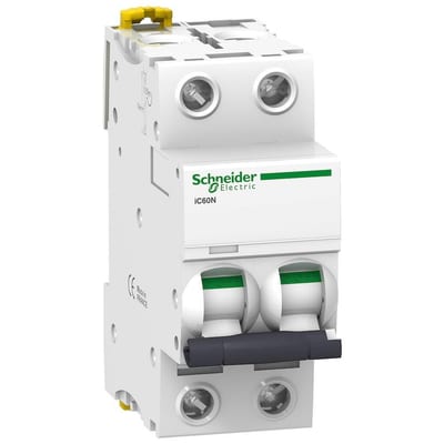 Schneider ACTI9 IC60N Circuit breaker - ACTI9 IC60, 63A, 2P, D