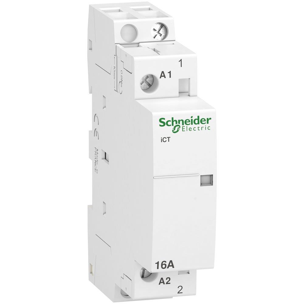 Schneider ACTI9 iCT Contactor - 16A, 1P, 1NO, 12 ACV, 18