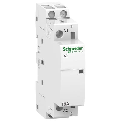 Schneider ACTI9 iCT Contactor - 16A, 1P, 1NO, 220 ACV, 18