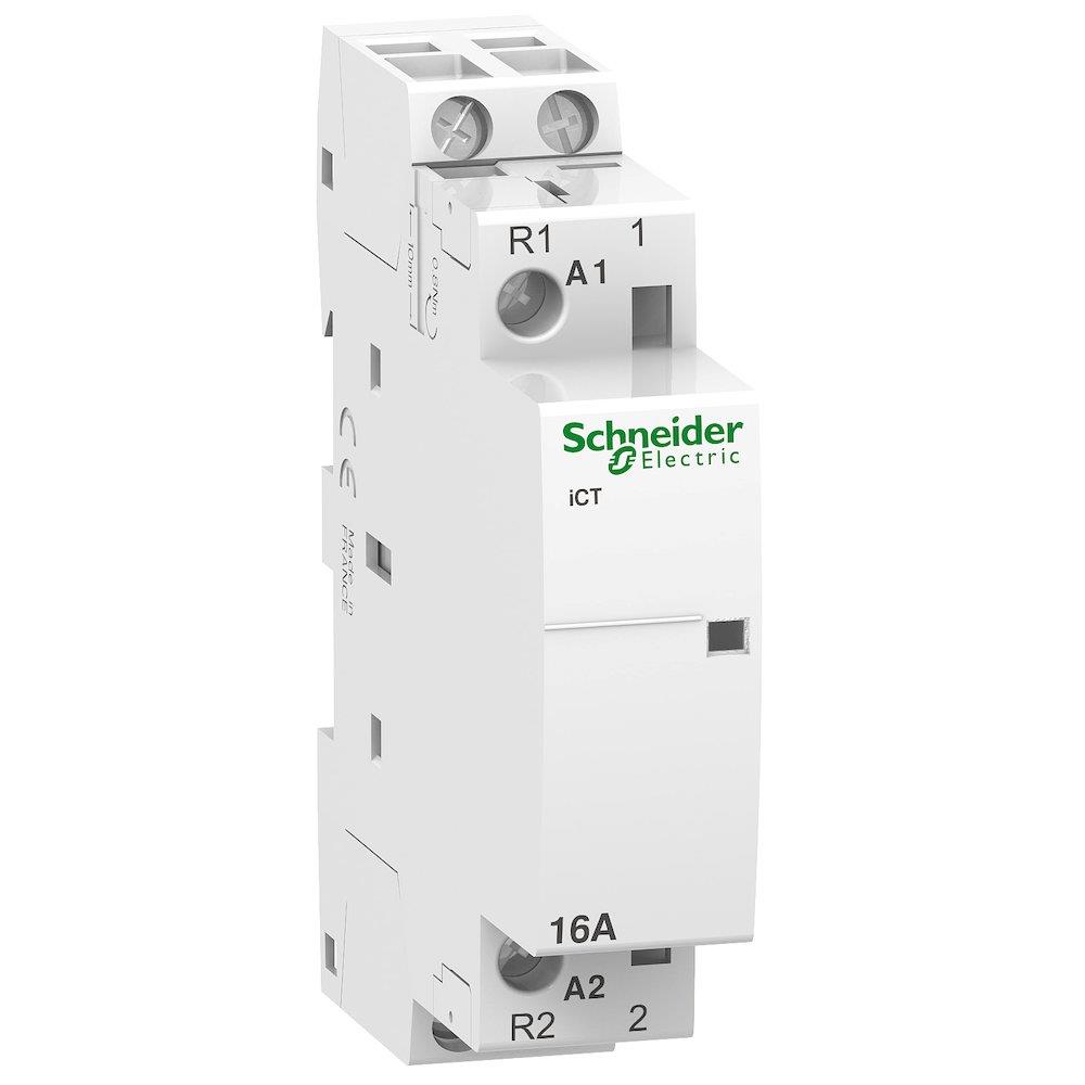 Schneider ACTI9 iCT Contactor - 16A, 2P, 1NO - 1NC, 220 ACV, 18