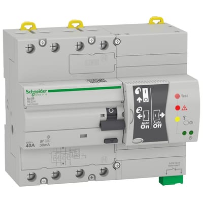 Schneider ACTI9 RCD REDm Residual current circuit breaker HPFI with self-test - ACTI9 RED, 40A, 4P, Asi, 30MA