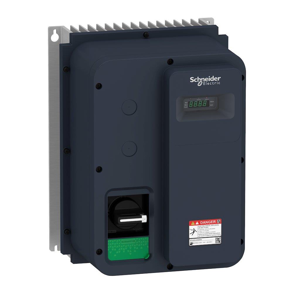 Schneider ATV320 Frequency Converter with switch - IP 65, 240V, 1.1kW