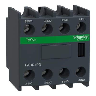 Schneider LADN Auxiliary Block - TeSys D, 4NO 3389110384451