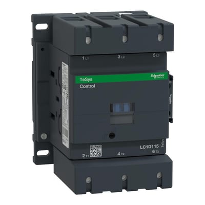 Schneider LC1D Contactor - TeSys D, 115A, 3P, 115 ACV