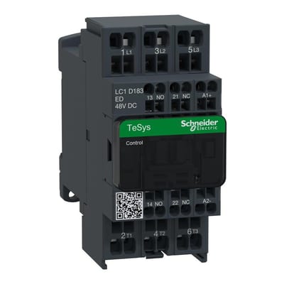 Schneider LC1D Contactor - TeSys D, 18A, 3P, 48 DCV 3389110806984