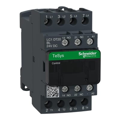 Schneider LC1D Contactor - TeSys D, 20A, 4P, 24 DCV