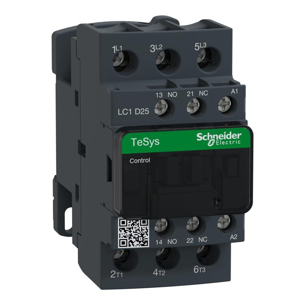 Schneider LC1D Contactor - TeSys D, 25A, 3P, 240 ACV