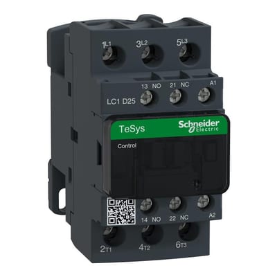 Schneider LC1D Contactor - TeSys D, 25A, 3P, 240 ACV