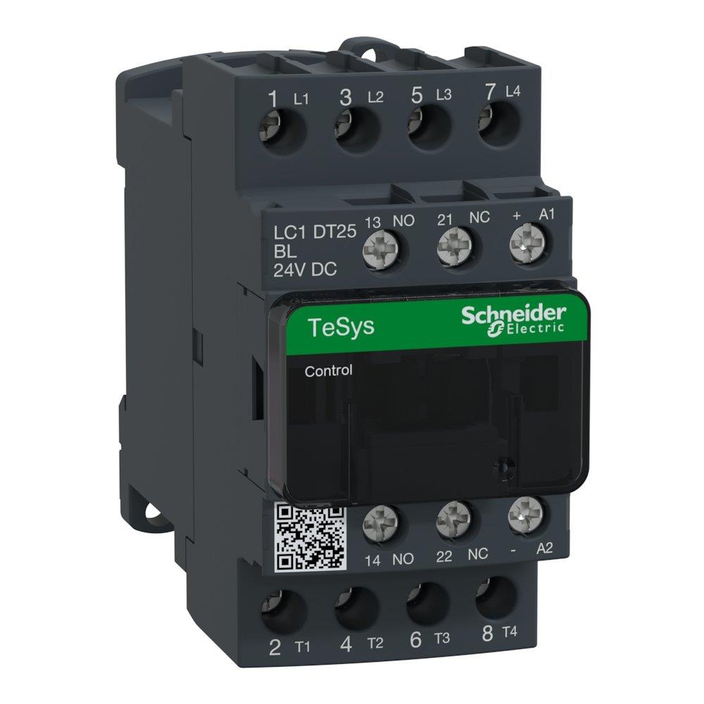 Schneider LC1D Contactor - TeSys D, 25A, 4P, 24 DCV