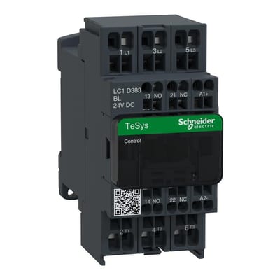 Schneider LC1D Contactor - TeSys D, 38A, 3P, 24 DCV