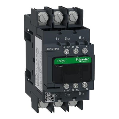 Schneider LC1D Contactor - TeSys D, 40A, 3P, 24 ACV