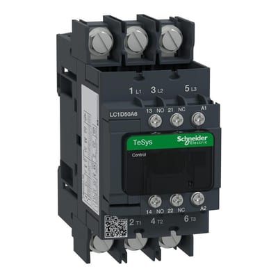 Schneider LC1D Contactor - TeSys D, 50A, 3P, 110 ACV