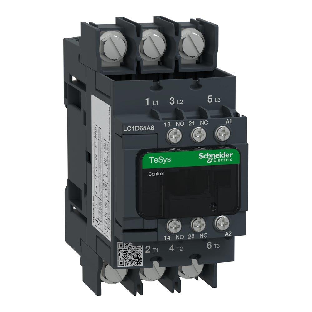 Schneider LC1D Contactor - TeSys D, 65A, 3P, 24 ACV