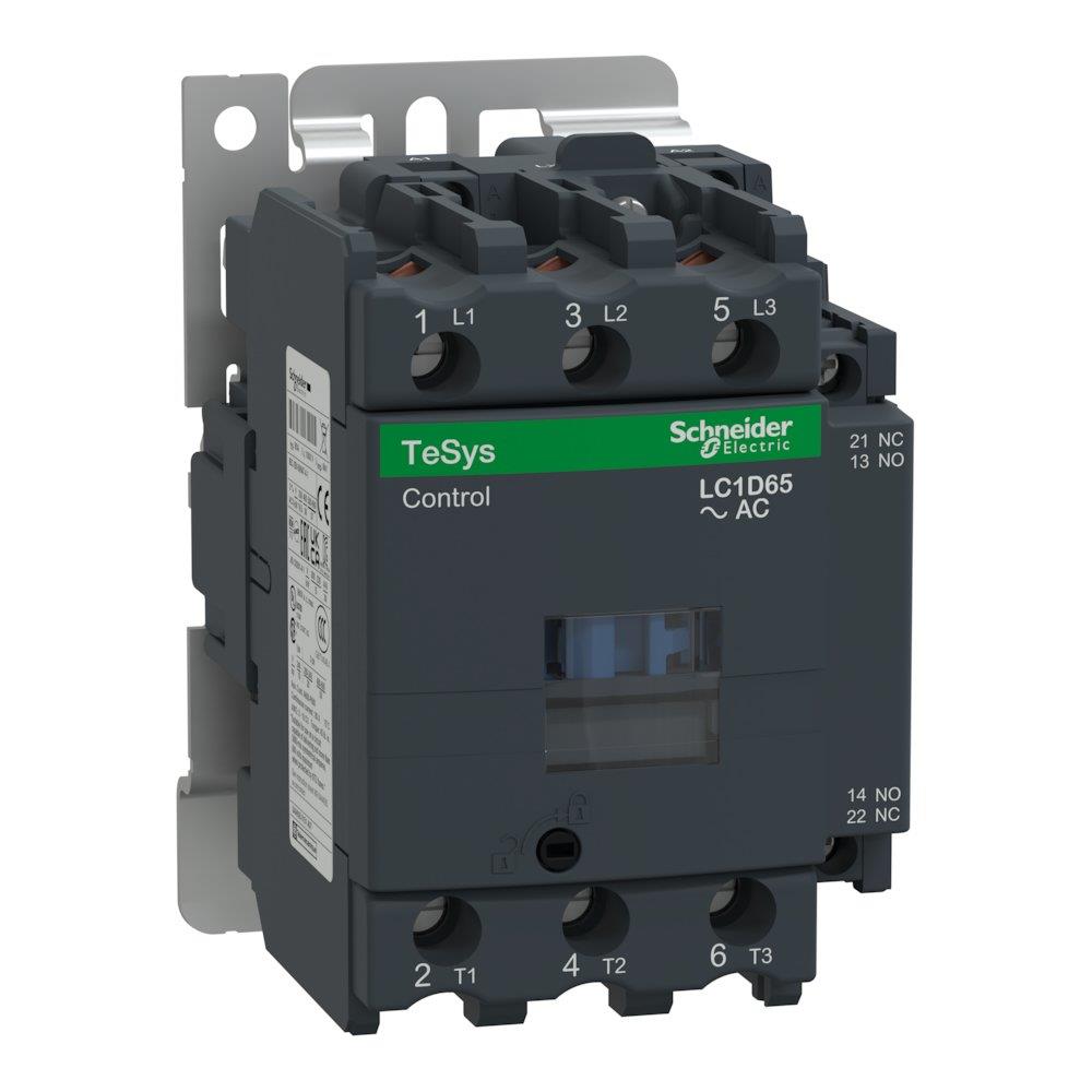 Schneider LC1D Contactor - TeSys D, 65A, 3P
