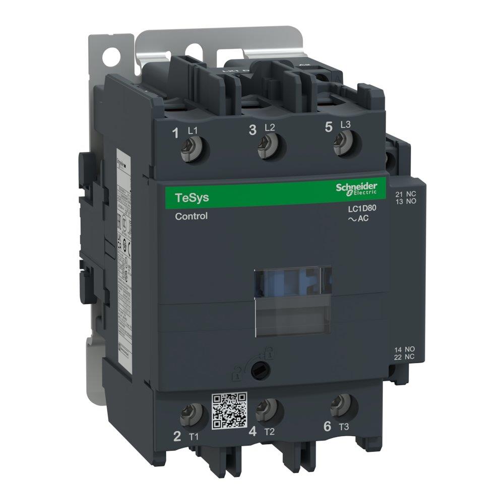 Schneider LC1D Contactor - TeSys D, 80A, 3P, 115 ACV