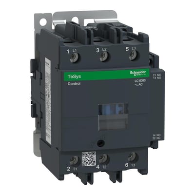 Schneider LC1D Contactor - TeSys D, 80A, 3P, 42 ACV