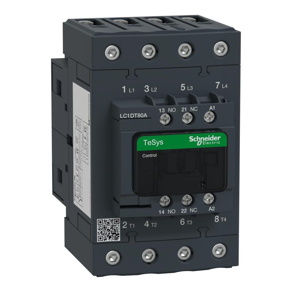 Schneider LC1D Contactor - TeSys D, 80A, 4P, 110 ACV