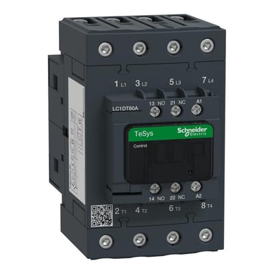 Schneider LC1D Contactor - TeSys D, 80A, 4P, 110 ACV