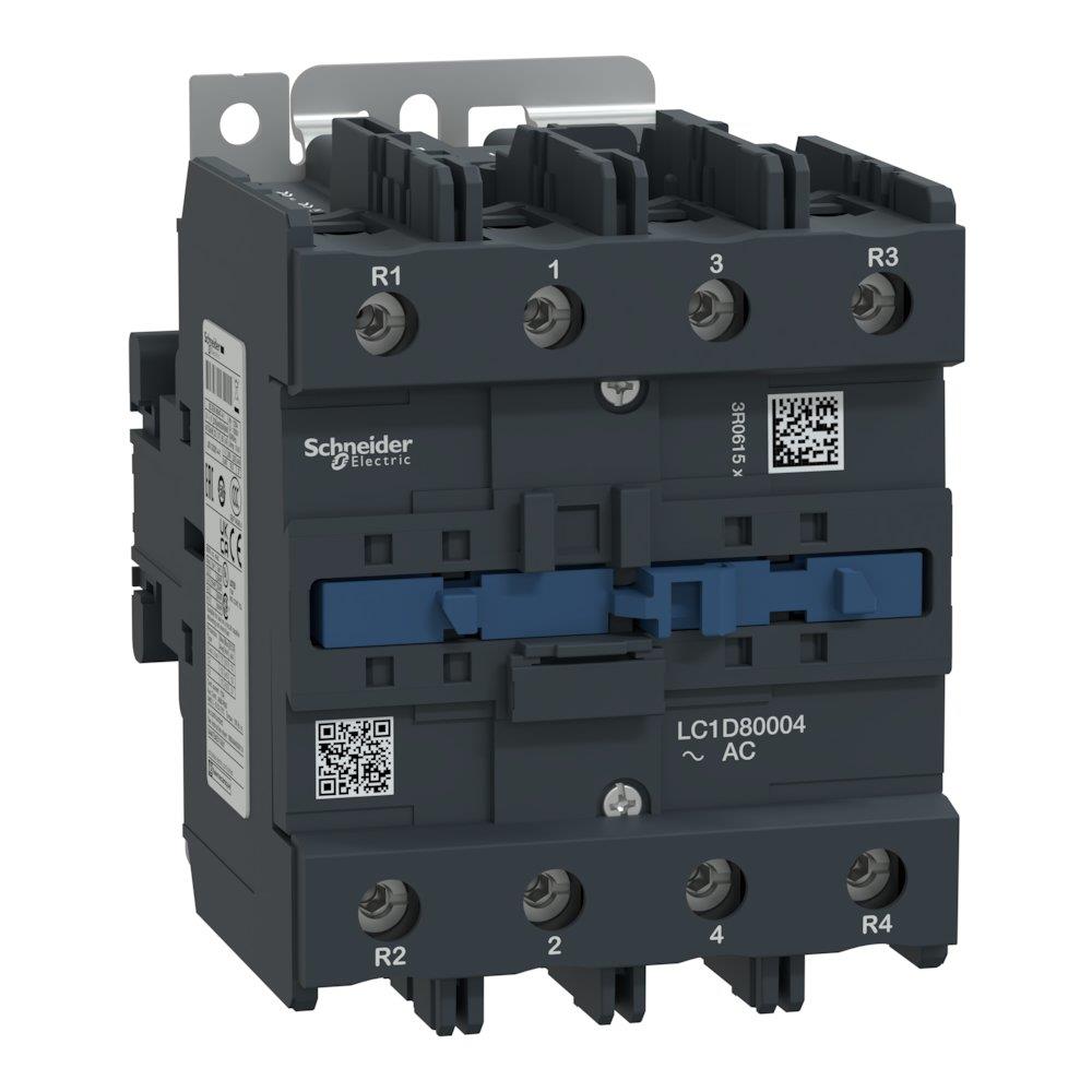 Schneider LC1D Contactor - TeSys D, 80A, 4P, 24 ACV