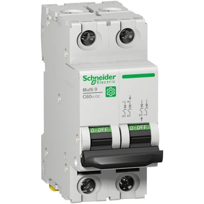 Schneider MULTI9 C60H-DC Circuit breaker - MULTI9 C60, 6A, 2P, C 3606480741777