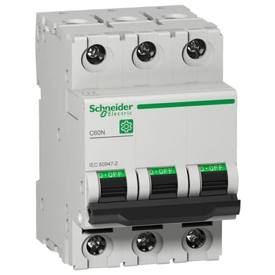 Schneider MULTI9 C60N Circuit breaker - MULTI9 C60, 16A, 3P, D