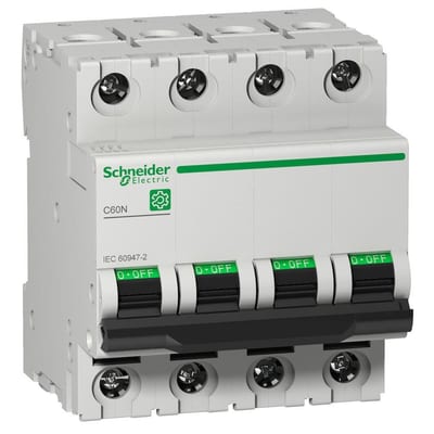 Schneider MULTI9 C60N Circuit breaker - MULTI9 C60, 63A, 4P, C