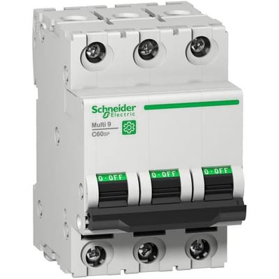 Schneider MULTI9 C60SP Circuit breaker - MULTI9 C60, 10A, 3P, D