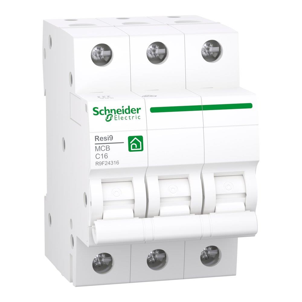 Schneider RESI9 XP MCB Circuit breaker - RESI9 XP, 16A, 3P, C
