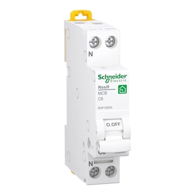 Schneider RESI9 XP MCB Circuit breaker - RESI9 XP, 6A, 1P + N, C