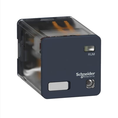 Schneider RUMF Plug-in Relay universal with LED and flat spade poles - Harmony RUM, 110 DCV, 10A, 3CO