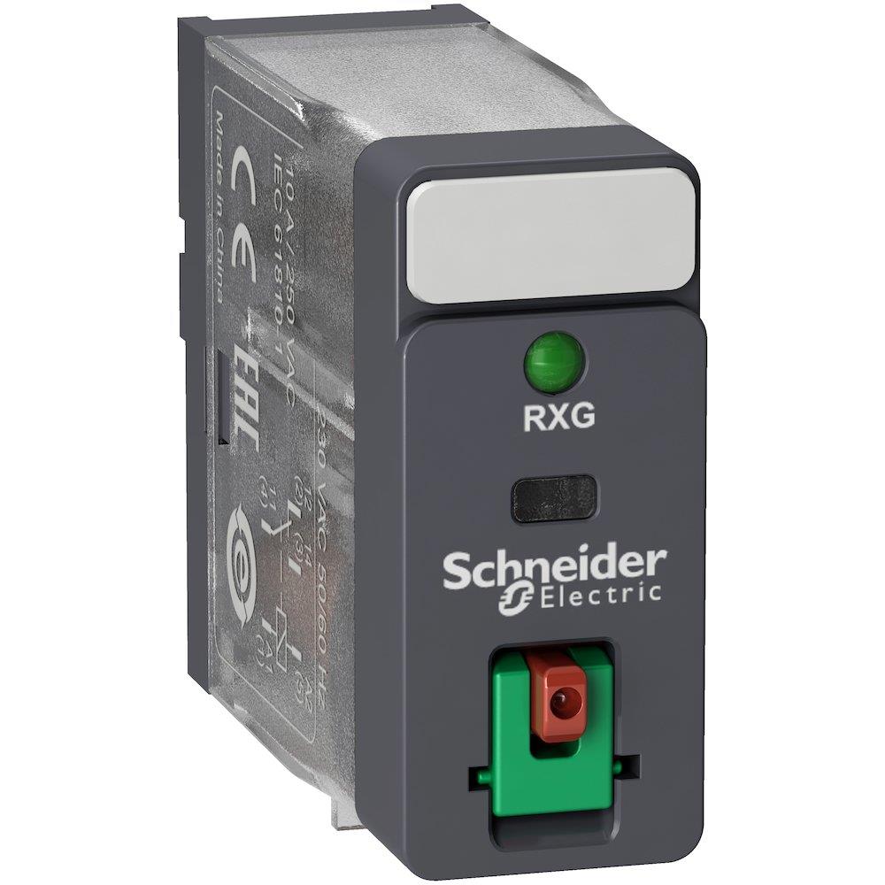 Schneider RXG Plug-in Relay with test button and LED - Harmony RXG, 48 ACV, 10A, 1CO