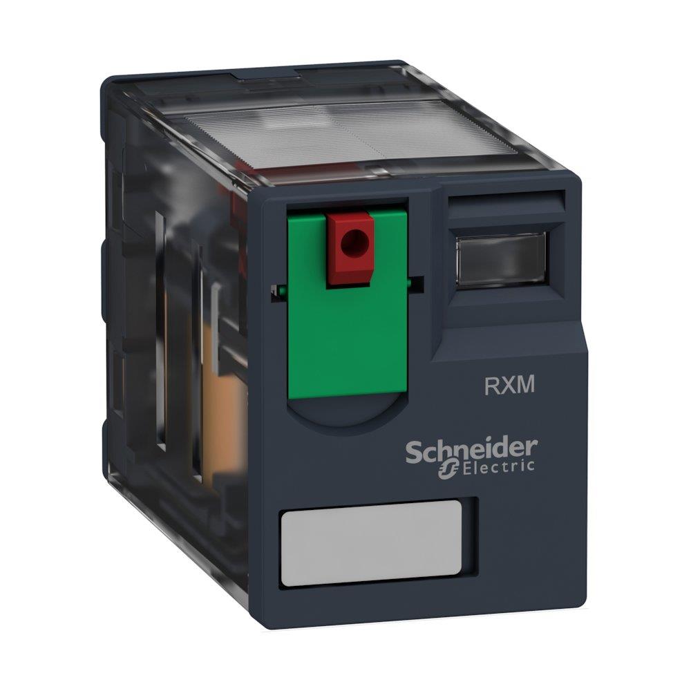 Schneider RXM Plug-in Relay with test button - Harmony RXM, 110 ACV, 3A, 4CO