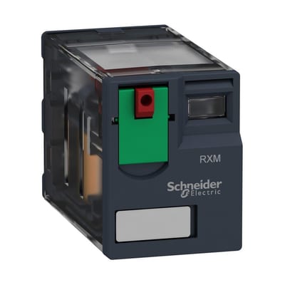 Schneider RXM Plug-in Relay with test button - Harmony RXM, 110 ACV, 3A, 4CO
