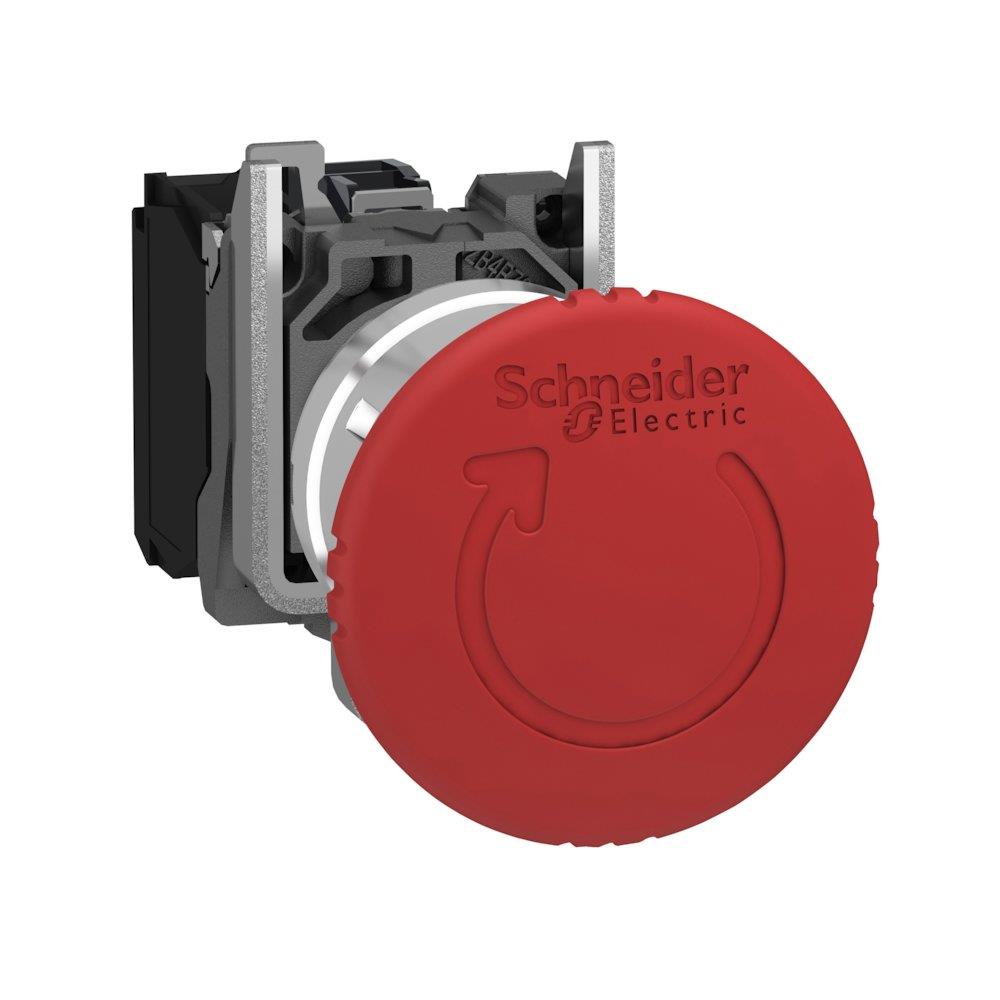 Schneider XB4 Emergency Stop Button - Harmony XB4, 40mm, red, 2NC