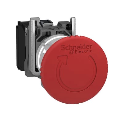 Schneider XB4 Emergency Stop Button - Harmony XB4, 40mm, red, 2NC