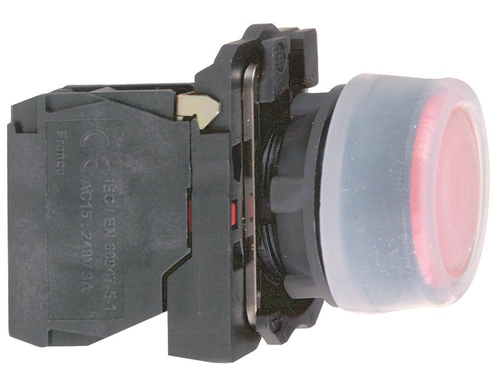 Schneider XB5 Push Button with silicone cap - Harmony XB5, red, 1NC