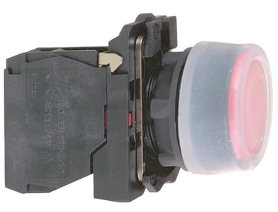 Schneider XB5 Push Button with silicone cap - Harmony XB5, red, 1NC