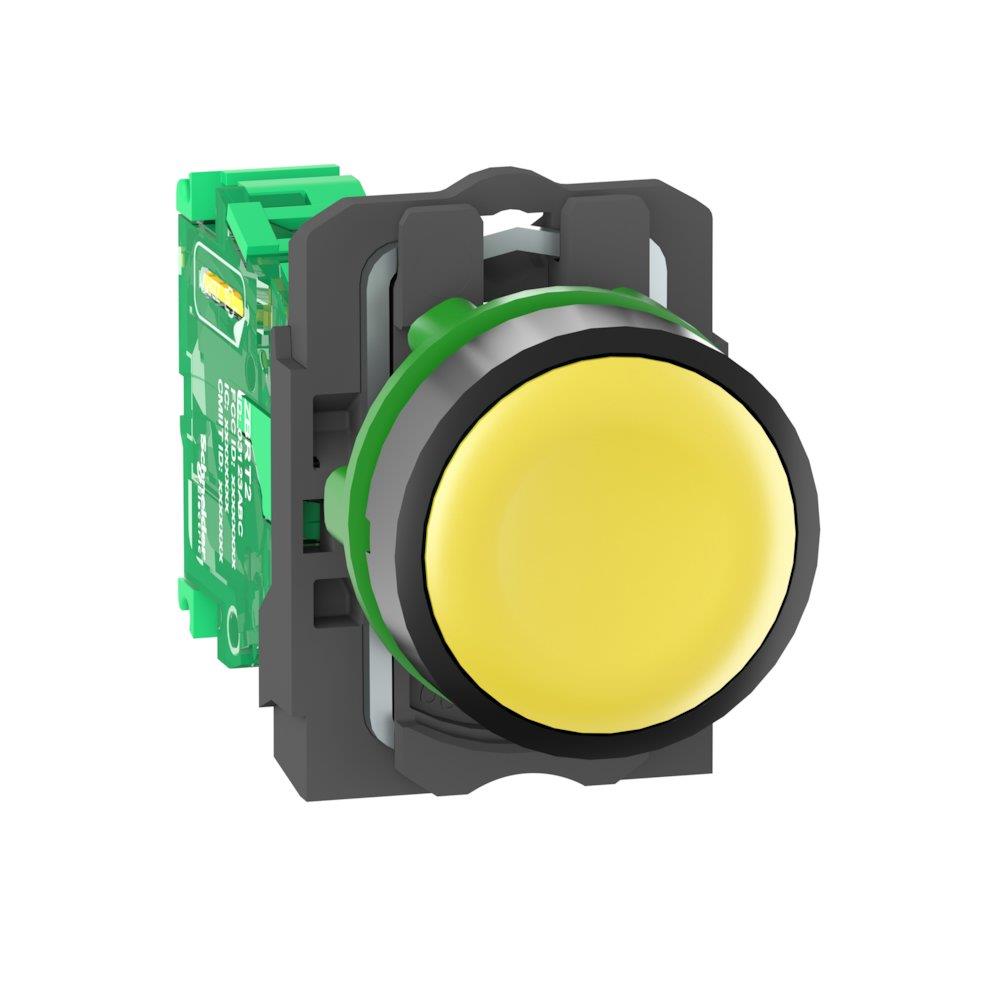 Schneider XB5R Wireless Push Button with spring-return and ZBRT1 transmitter - Harmony XB5R, yellow