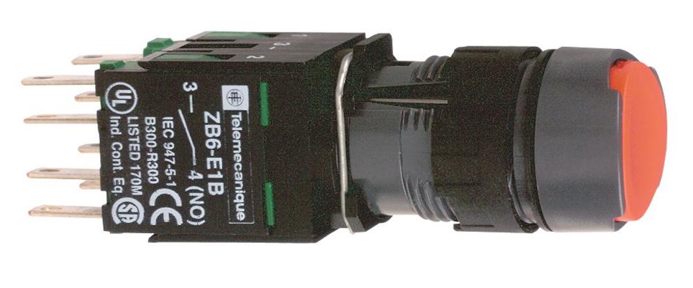Schneider XB6 Push Button - Harmony XB6, red, 1NO - 1NC