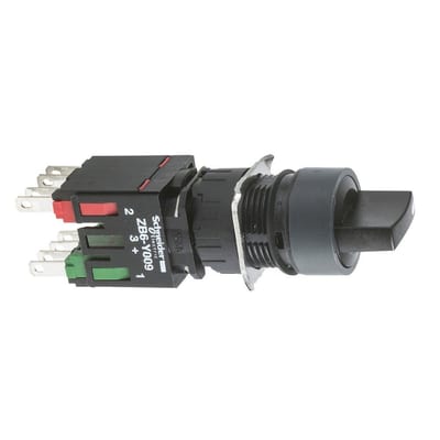 Schneider XB6 Rotary Switch - Harmony XB6, black, 2PCS, XB6AD225B