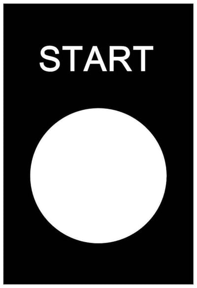 Schneider ZB2 Sign - 30 x 40mm, Start, black
