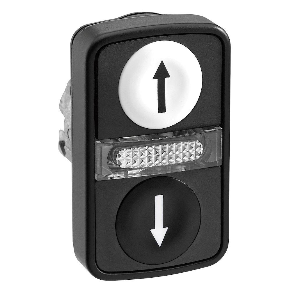 Schneider ZB4 Double Actuator - Harmony XB4, black / white, Arrow - Op - Down 3389119603553