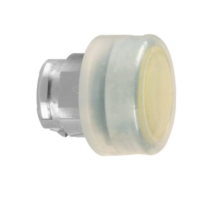 Schneider ZB4 Push Button Head with clear silicone boot and spring return - Harmony XB4, yellow
