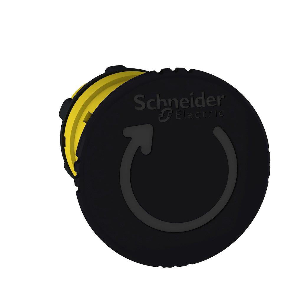 Schneider ZB5 Paddle Actuator Head - Harmony XB5, 40mm, black-yellow, Push - Drej