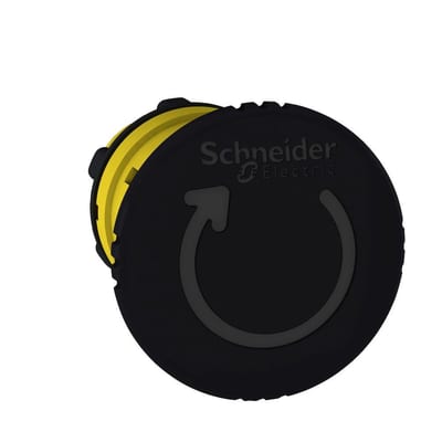 Schneider ZB5 Paddle Actuator Head - Harmony XB5, 40mm, black-yellow, Push - Drej