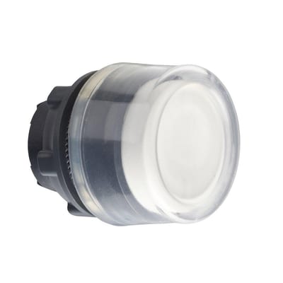 Schneider ZB5 Push Button Head with clear silicone cap and spring return - Harmony XB5, white