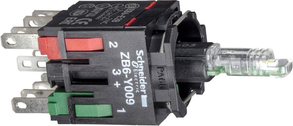 Schneider ZB6 Lamp Actuator Body with LED - Harmony XB6, red, 12 - 24V, 1NO - 1NC